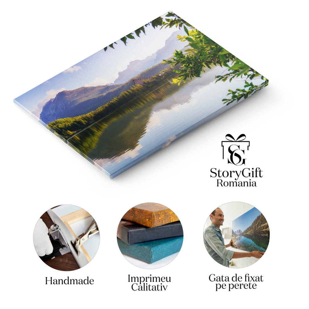 Lacul Strbske Pleso - Peisaj Scenic din Munții Tatra, Marime 40x25CM [2]