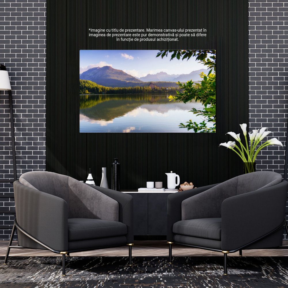 Lacul Strbske Pleso - Peisaj Scenic din Munții Tatra, Marime 40x25CM [3]