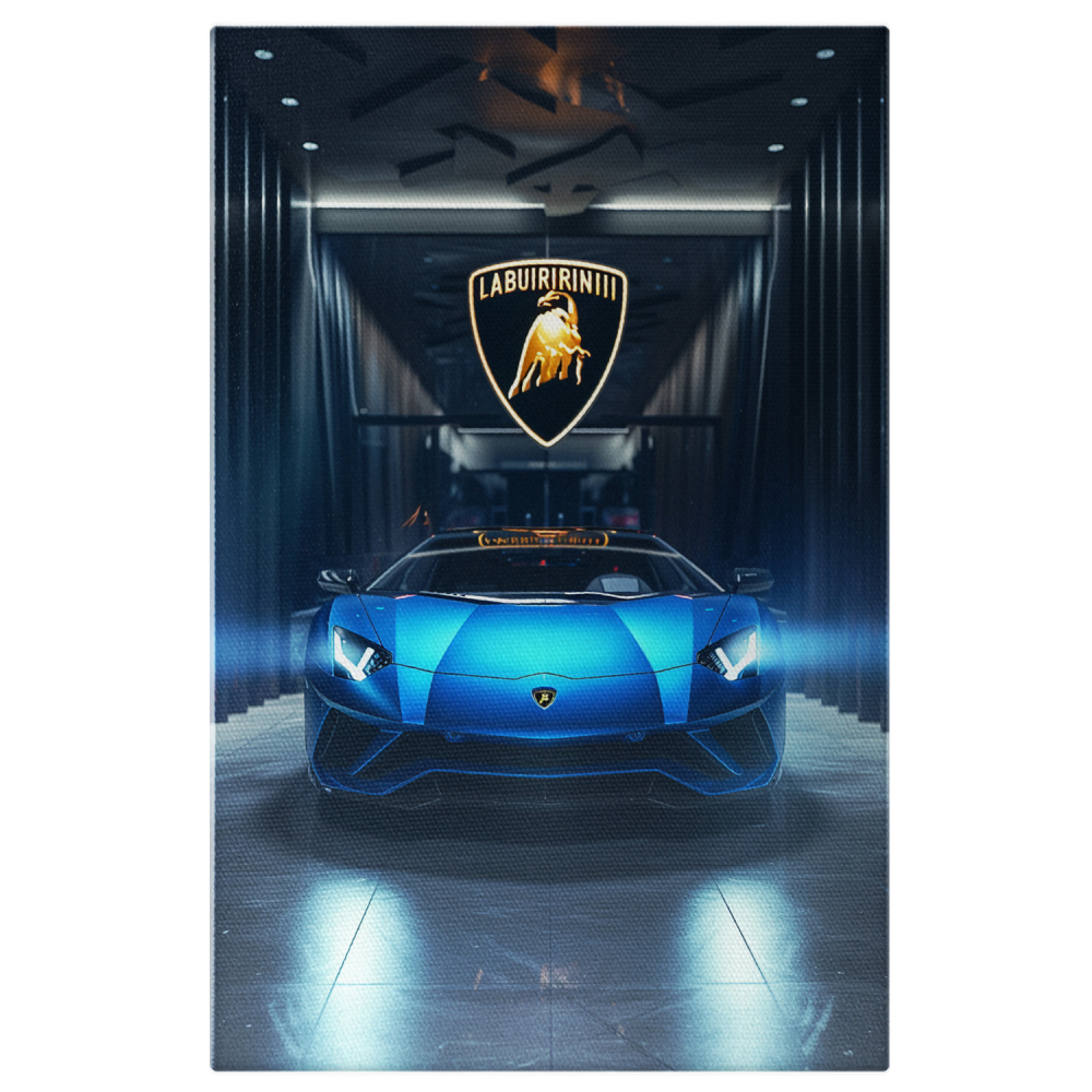 Lamborghini Albastră - Tablou Canvas Mașină Sport, Marime 40x25CM [1]