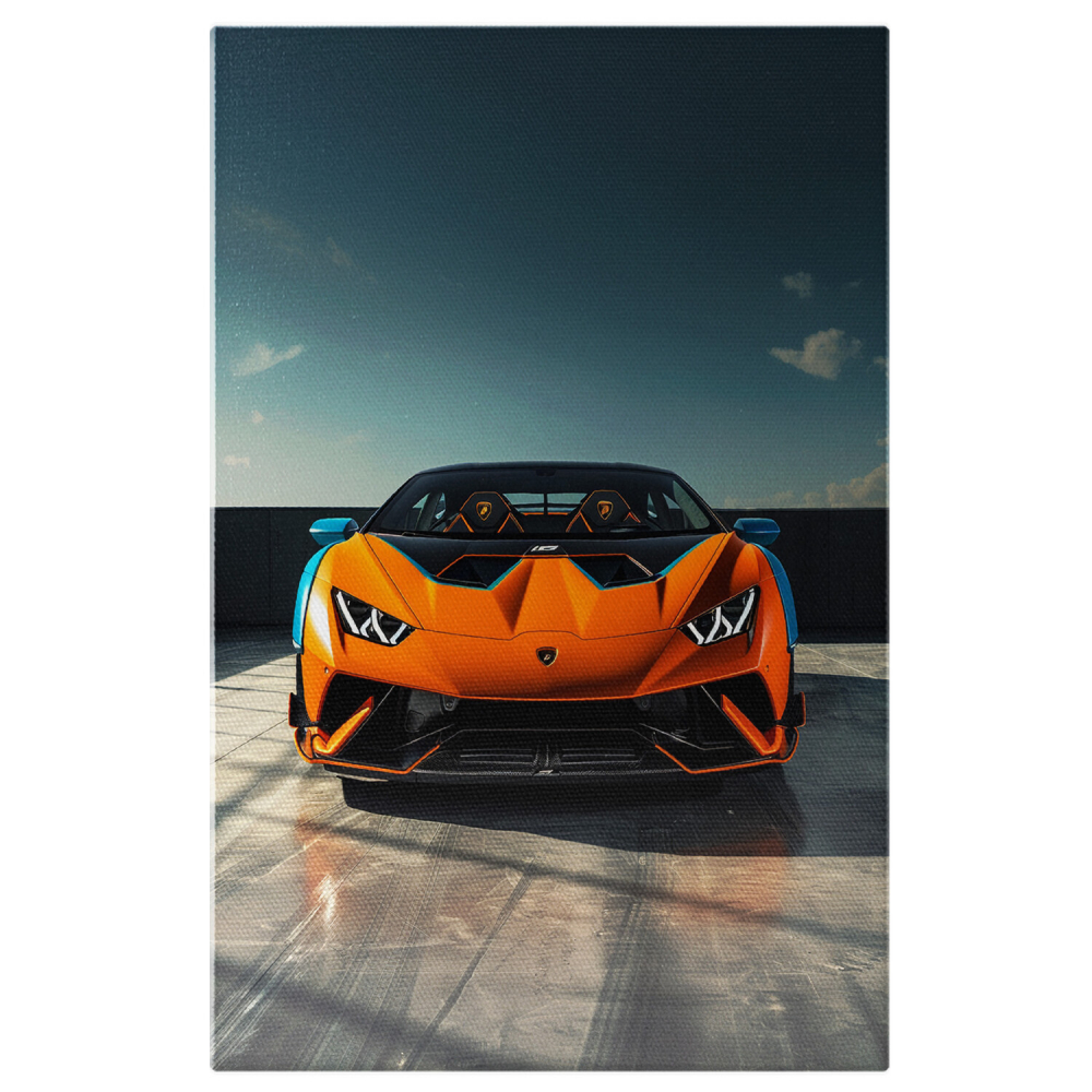 Lamborghini Portocalie cu Interior Negru-Portocaliu și Faruri Luminoase, Marime 40x25CM [1]