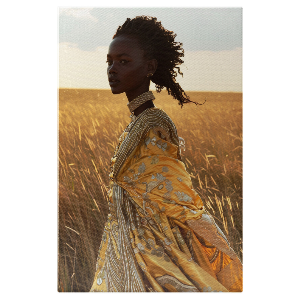 Lan de Grâu în Africa - Zeița Aurie și Atingerea Lină a Vântului - Pictură Digitală, Marime 40x25CM [1]