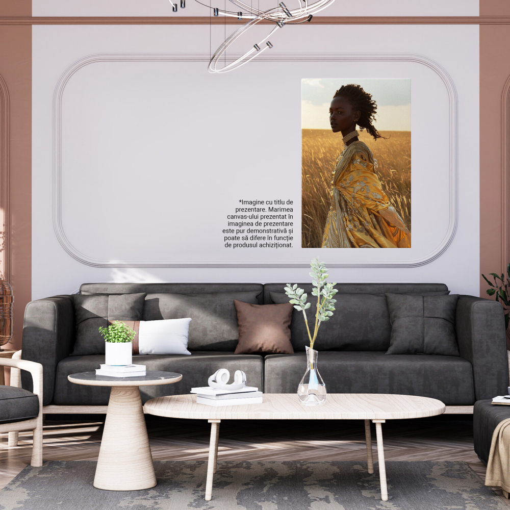 Lan de Grâu în Africa - Zeița Aurie și Atingerea Lină a Vântului - Pictură Digitală, Marime 40x25CM [4]