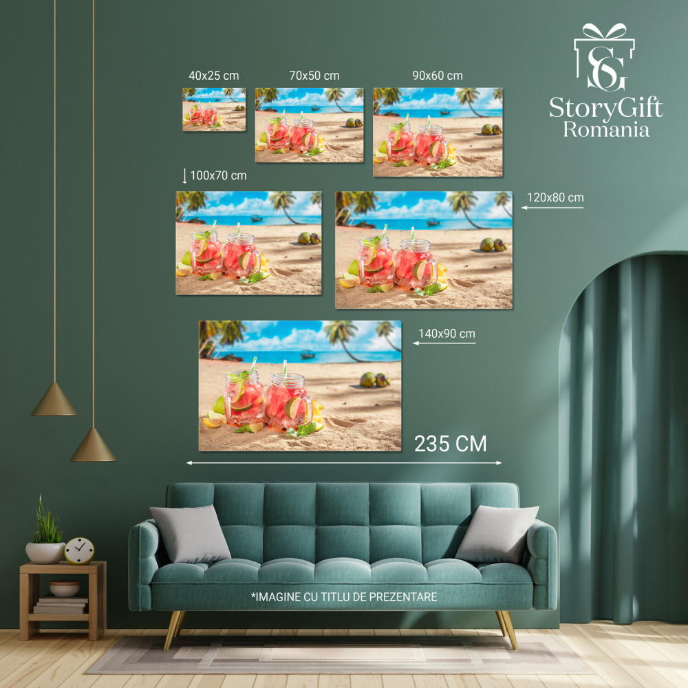 Limonada cu Pepene Roșu pe Plajă: O Băutură Răcoritoare pentru Vară, Marime 40x25CM [3]