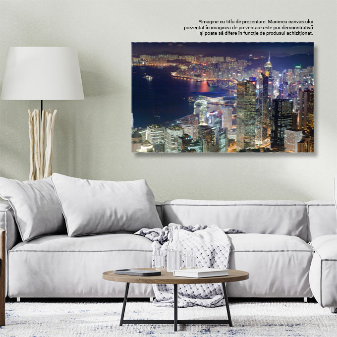 Tablou Canvas Linia Orizontului Hong Kong la Amurg, IFC Tower, Hong Kong, orizont, amurg 2395 40x25CM [3]