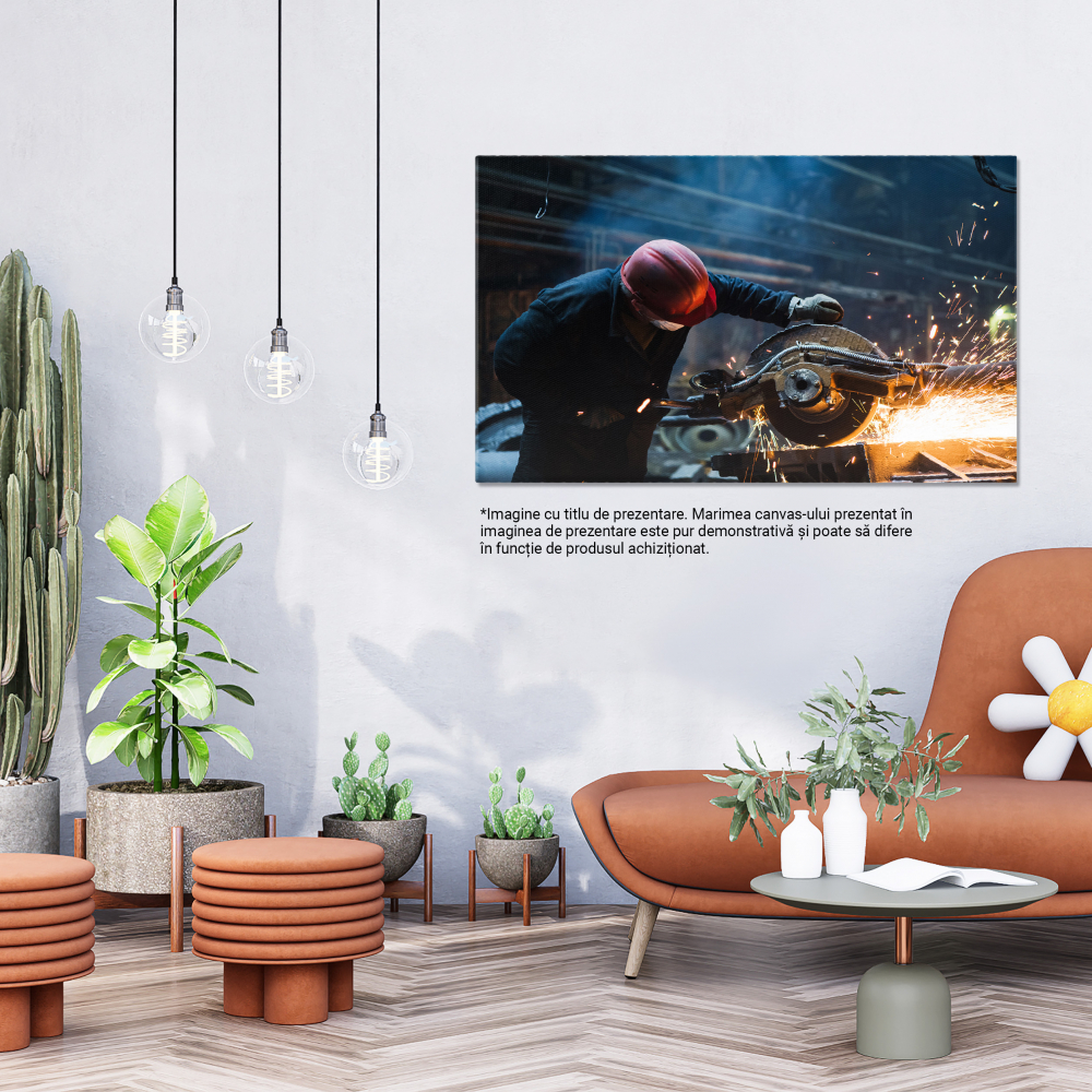 Tablou Canvas: Lucrarile de Sudura in Industrie 100x70CM [5]