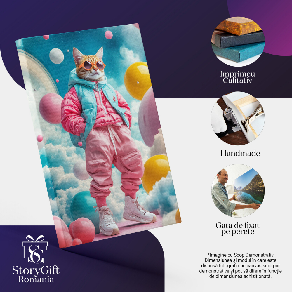 Ținută Stradală Modernă cu Culori Vibrante în SpațiuMarime 40x25CM [4]