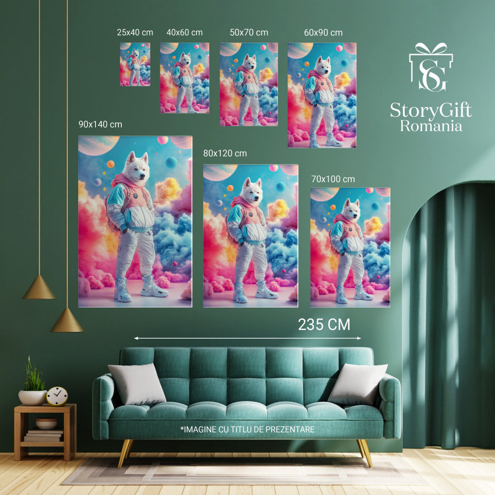 Ținută Sportivă Stradală cu Culori Vibrante și Nori ColorațiMarime 40x25CM [6]