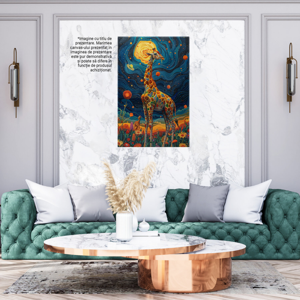 Tablou Canvas Lumea Colorată a Girafelor, Marime 40x25CM [3]