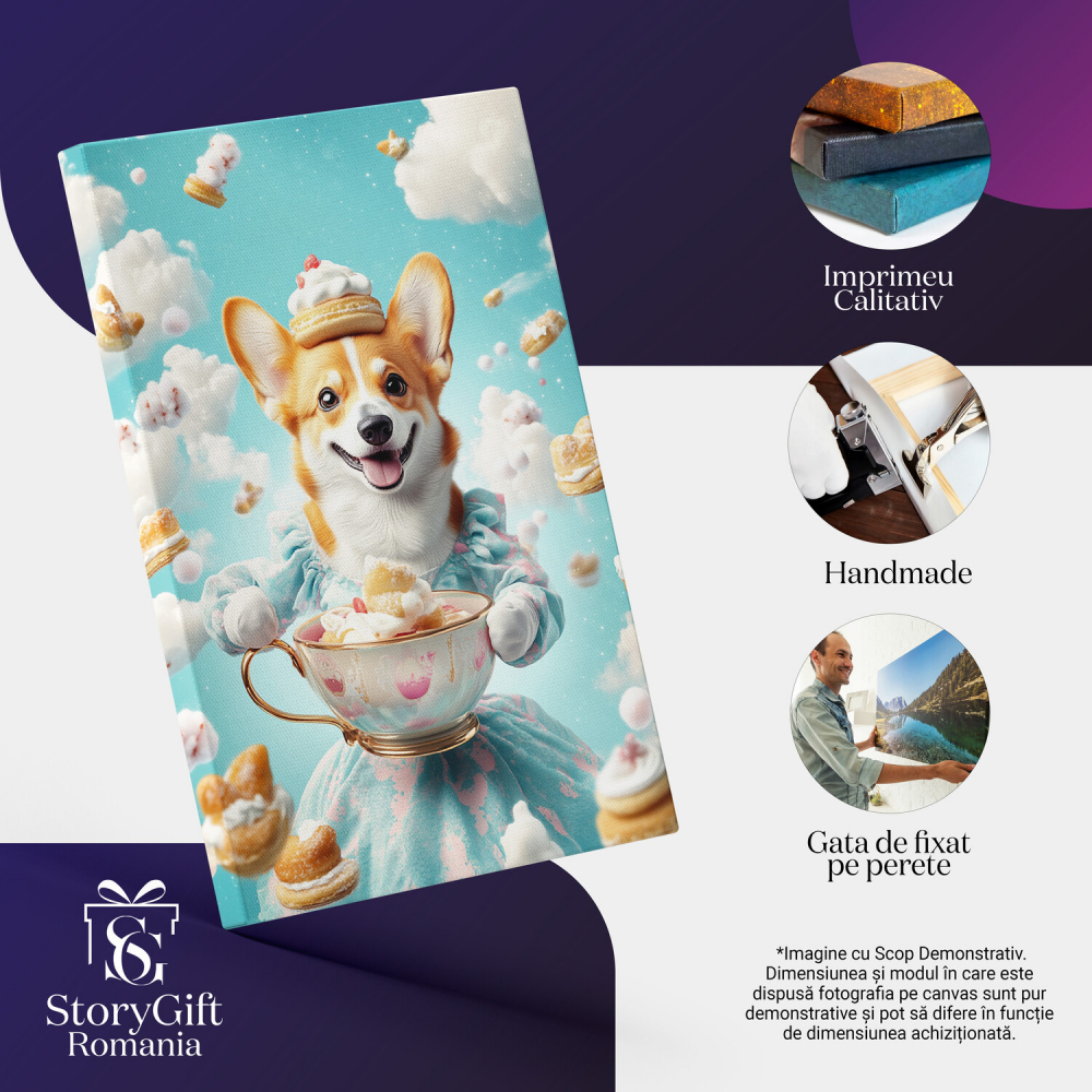 Tablou Canvas Personalizat - Animal în Ținută Regală cu Cească Vintage și Pălărie Bizară
Marime 40x25CM [4]