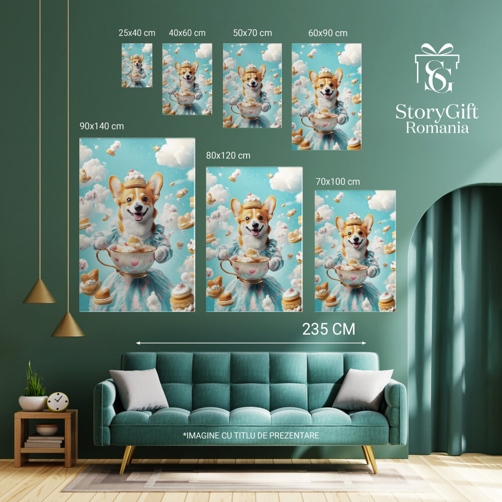 Tablou Canvas Personalizat - Animal în Ținută Regală cu Cească Vintage și Pălărie Bizară
Marime 40x25CM [6]