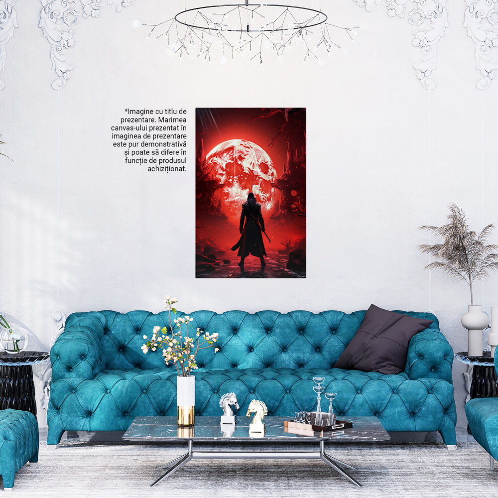 Luptător Asasin Sub Luna Roșie de Război - Pictură Digitală, Marime 40x25CM [4]