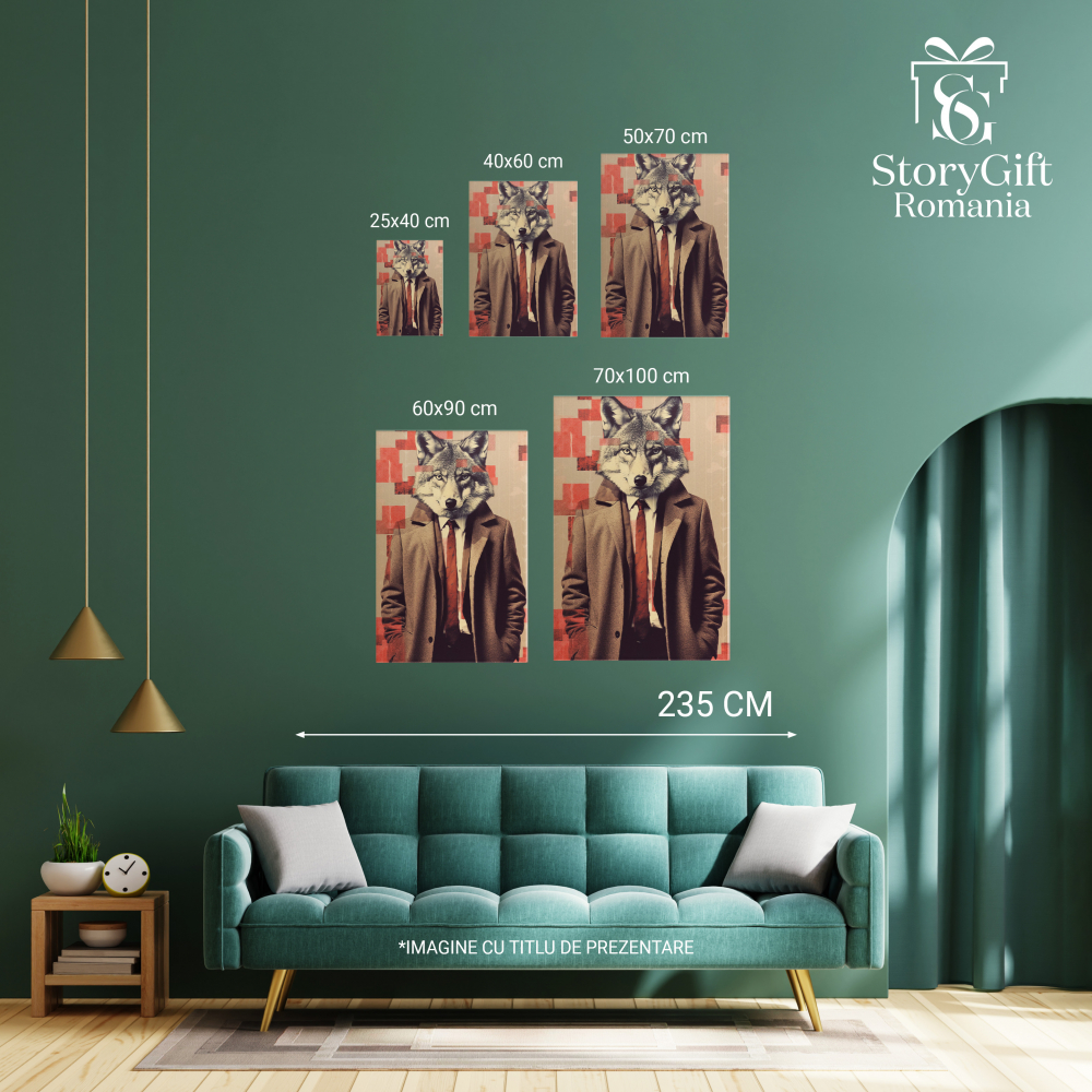 Tablou Canvas:  Lup la costum - afaceri calca pe cadavre Pictura Digitala 90x60CM [3]