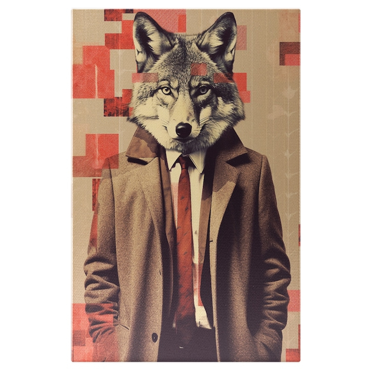 Tablou Canvas:  Lup la costum - afaceri calca pe cadavre Pictura Digitala 90x60CM [1]