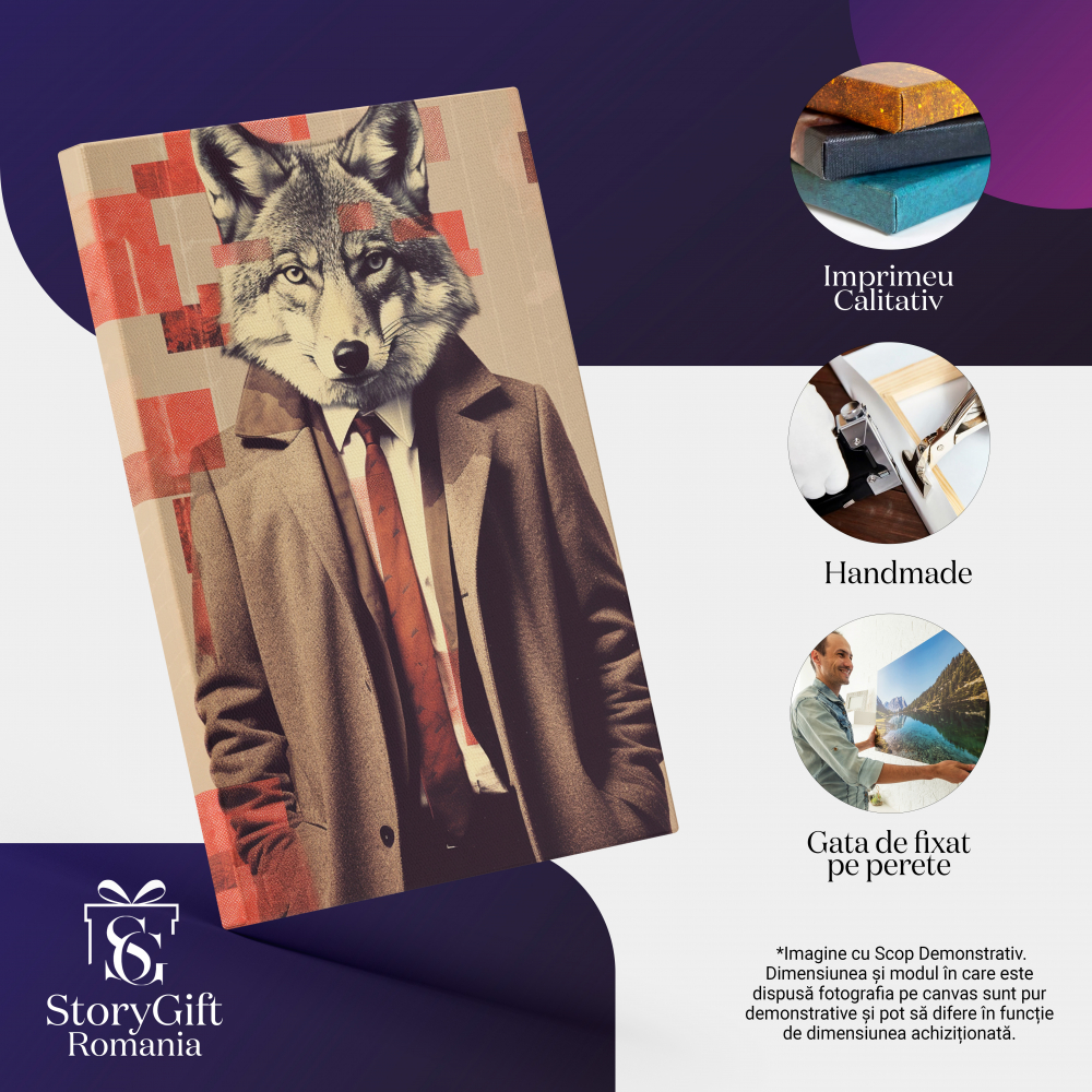 Tablou Canvas:  Lup la costum - afaceri calca pe cadavre Pictura Digitala 90x60CM [2]