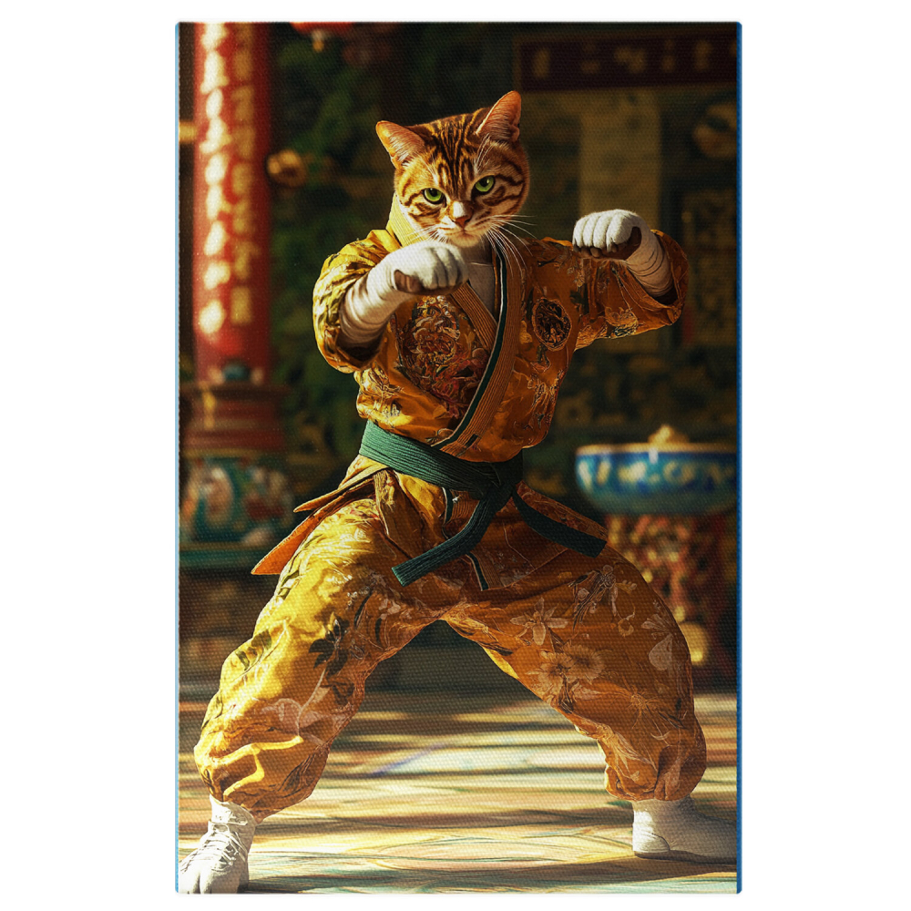  Tablou Canvas Personalizat Luptător Karate Cu Costum PortocaliuMarime 40x25CM [1]