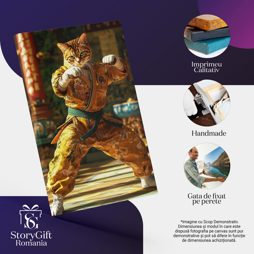  Tablou Canvas Personalizat Luptător Karate Cu Costum PortocaliuMarime 40x25CM [4]