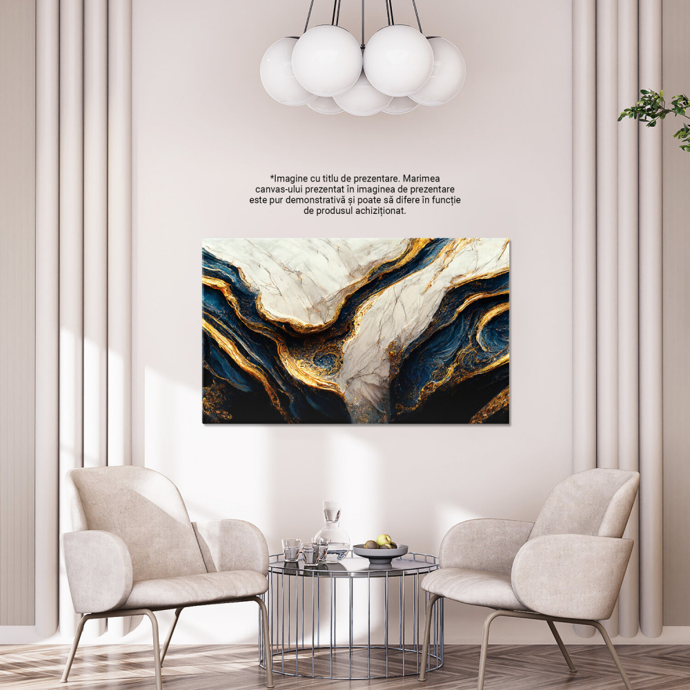 Tablou Canvas: Lux Abstract cu Textură de Piatră și Sclipiri Aurii, Marime 40x25CM [4]