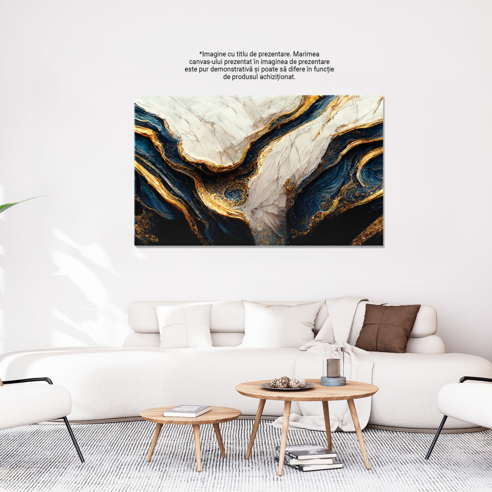 Tablou Canvas: Lux Abstract cu Textură de Piatră și Sclipiri Aurii, Marime 40x25CM [3]