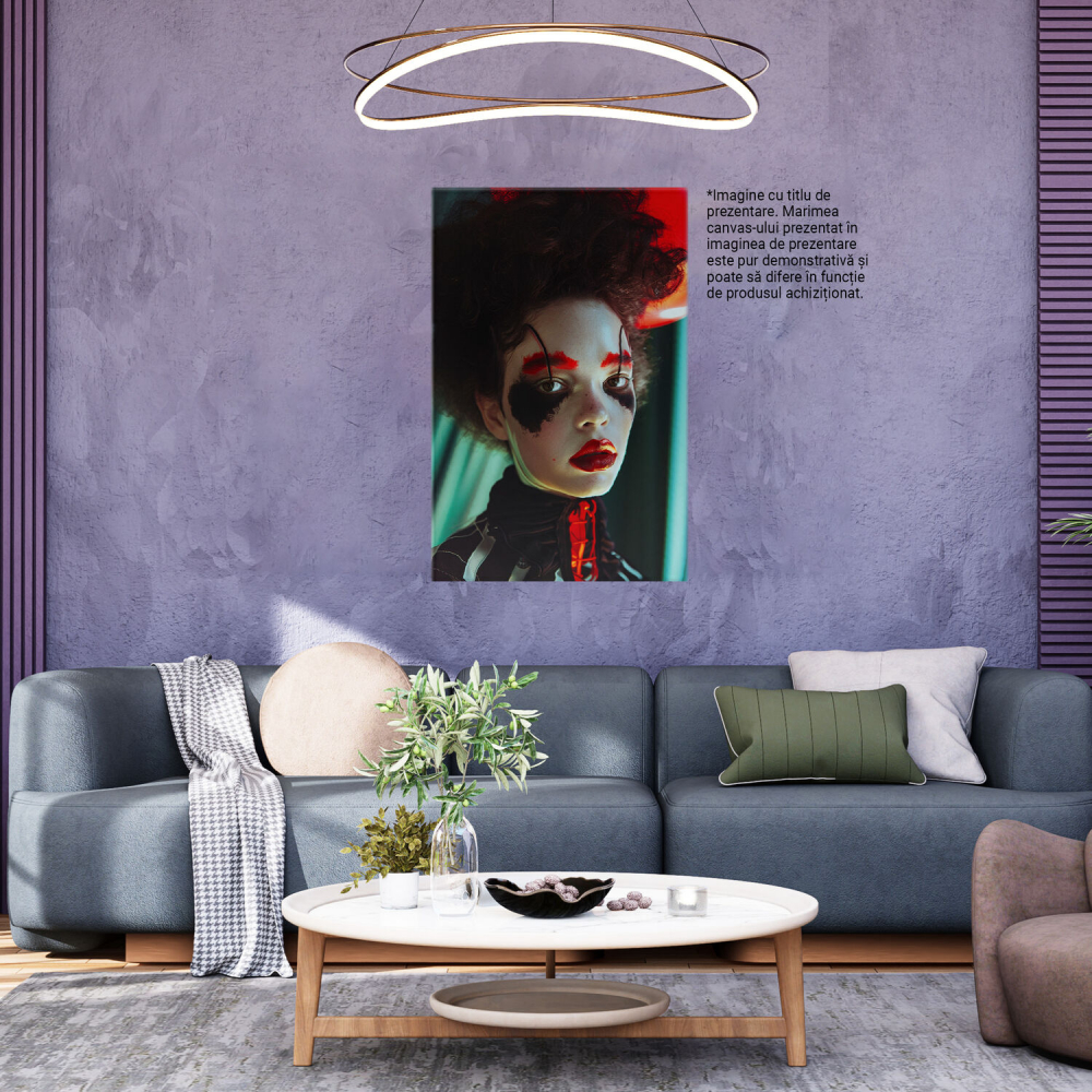 Tablou Canvas Machiaj Avangardist în Roșu și Negru, Marime 40x25CM [3]