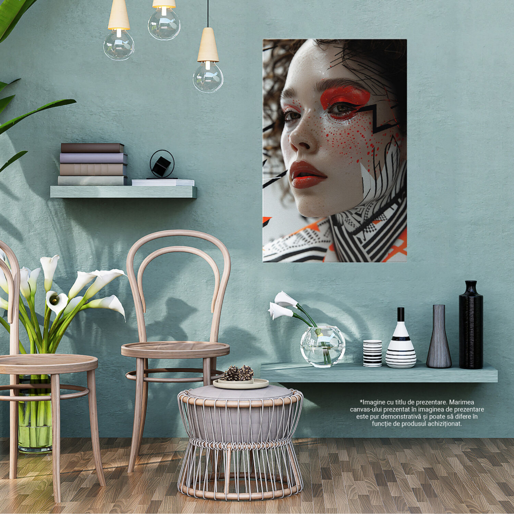 Machiaj Electrizant - Pictură Digitală cu Stil Unic Feminin, Marime 40x25CM [3]