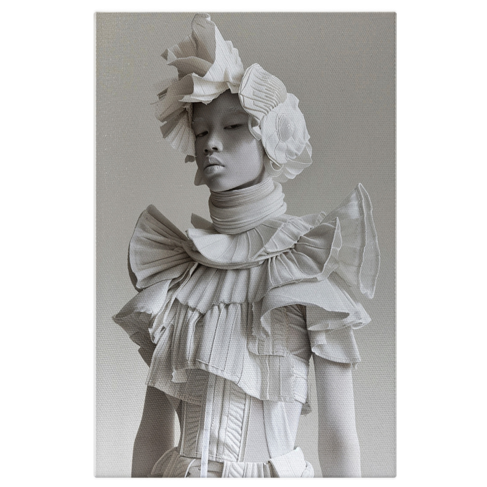 Tablou Canvas - Machiaj și Ținută Statuie cu Alb Imaculat, Marime 40x25CM [1]