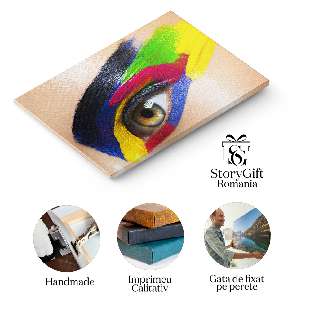 Tablou Canvas: Machiajul Ochilor - Creativitate și Frumusețe, Marime 40x25CM [2]