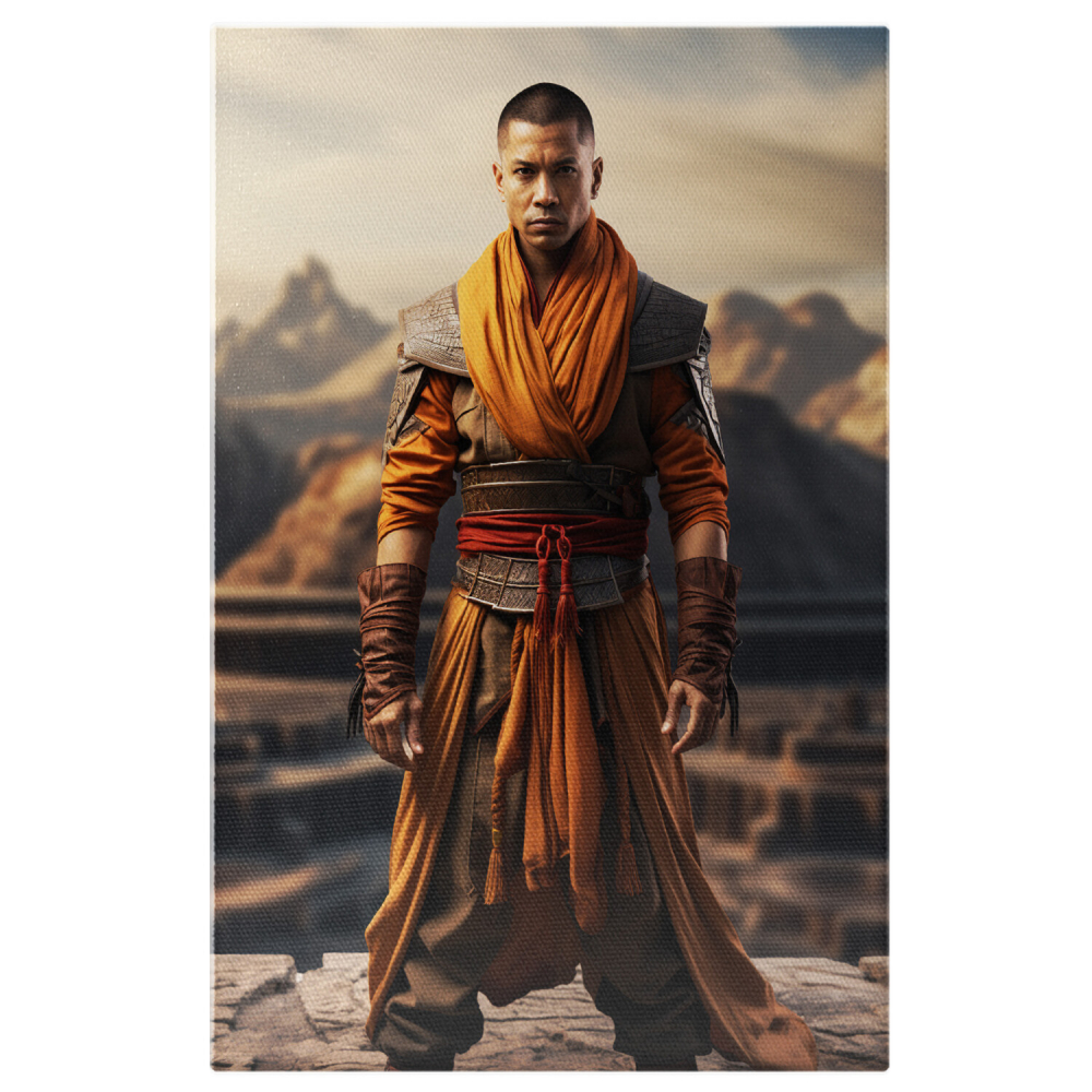 Maestrul Shaolin Practicând Arte Marțiale - Pictură Digitală Unică, Marime 40x25CM [1]