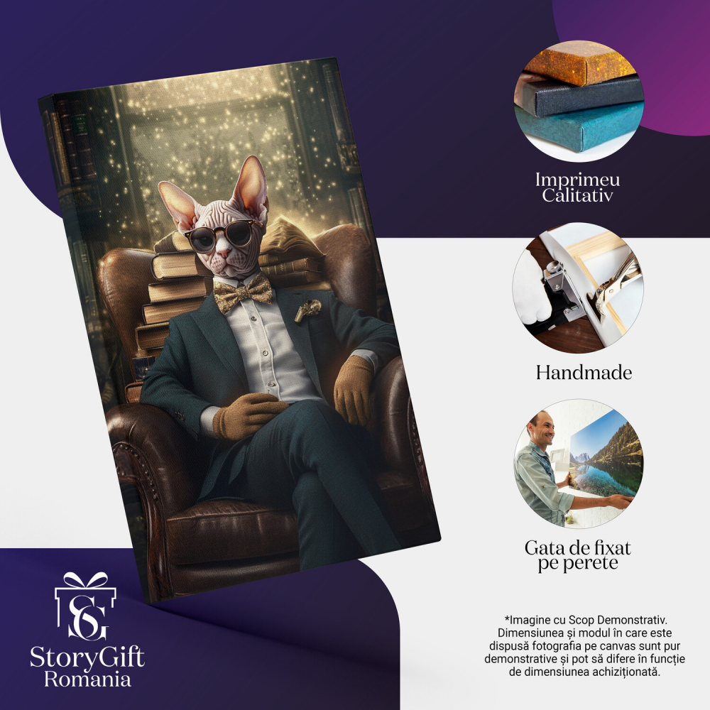  Tablou Canvas Personalizat Mafiot Elegant Pe FotoliuMarime 40x25CM [4]