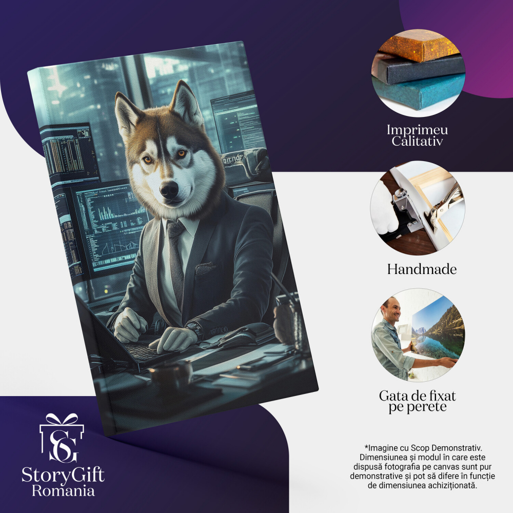  Tablou Canvas Personalizat Birou Elegant În Miez De NoapteMarime 120x80CM [4]