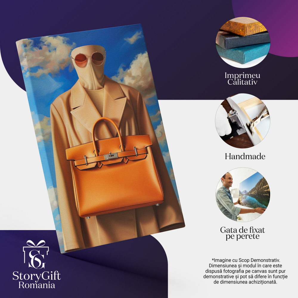 Tablou Canvas - Manechin Faceless în Palton de Piele cu Accesorii Asortate, Marime 40x25CM [2]