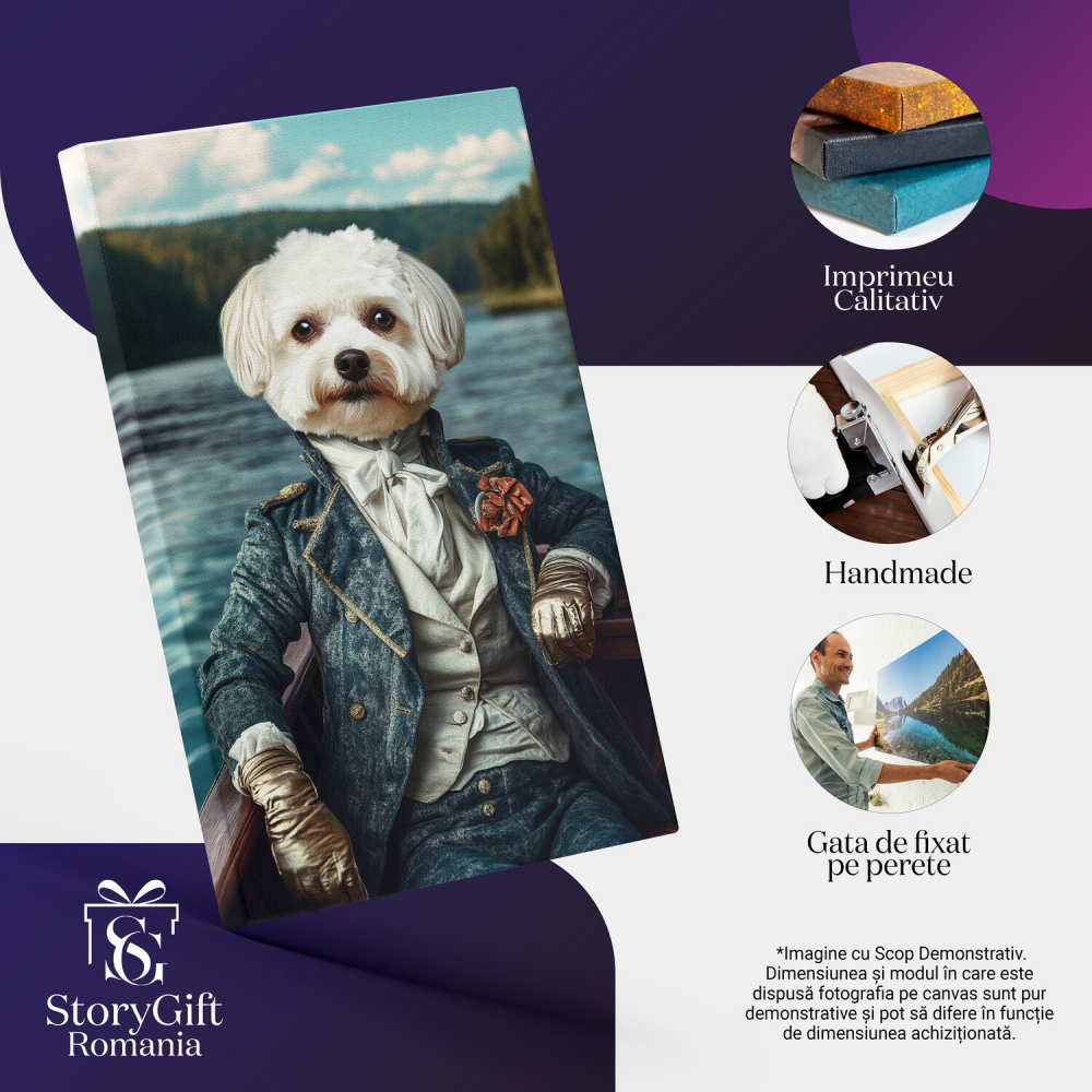 Tablou Canvas Personalizat Marchiz Regal pe Apă în Barcă de Lemn
Marime 40x25CM [4]