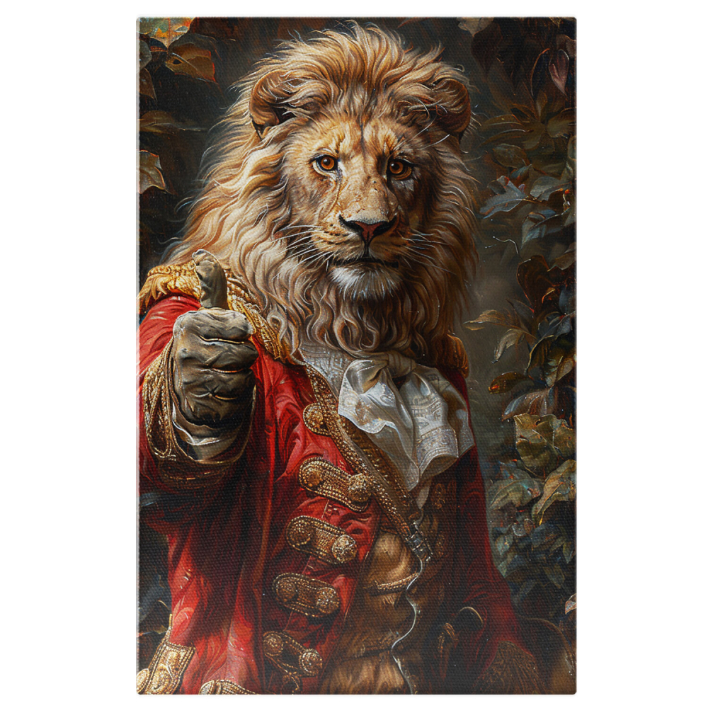 Marele Rege Leu în Costum de Rege Roșu cu Auriu, Marime 40x25CM [1]