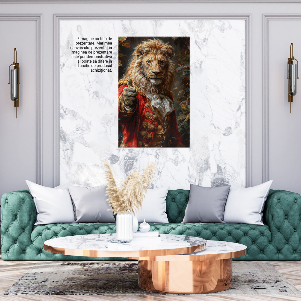 Marele Rege Leu în Costum de Rege Roșu cu Auriu, Marime 40x25CM [2]