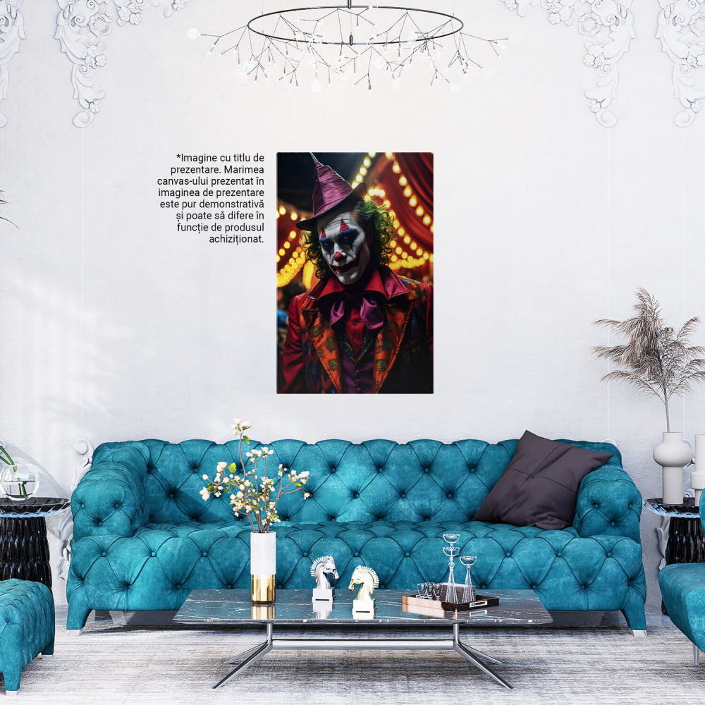 Bărbat cu Pălărie Mov și Costum Colorat - Pictură Digitală Unică, Marime 40x25CM [4]