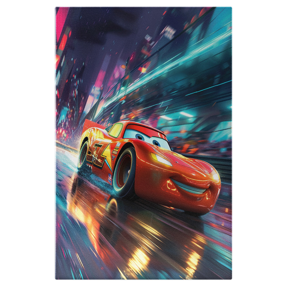 Agera Fulger McQueen - Furia Roșie pe Strada Umedă - Pictură Digitală, Marime 40x25CM [1]