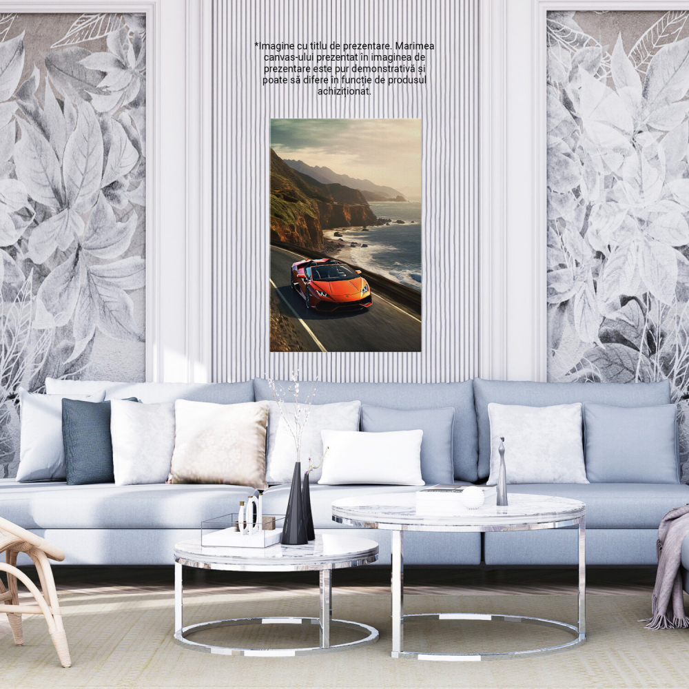 Tablou Canvas Lamborghini pe Plajă, Marime 40x25CM [4]
