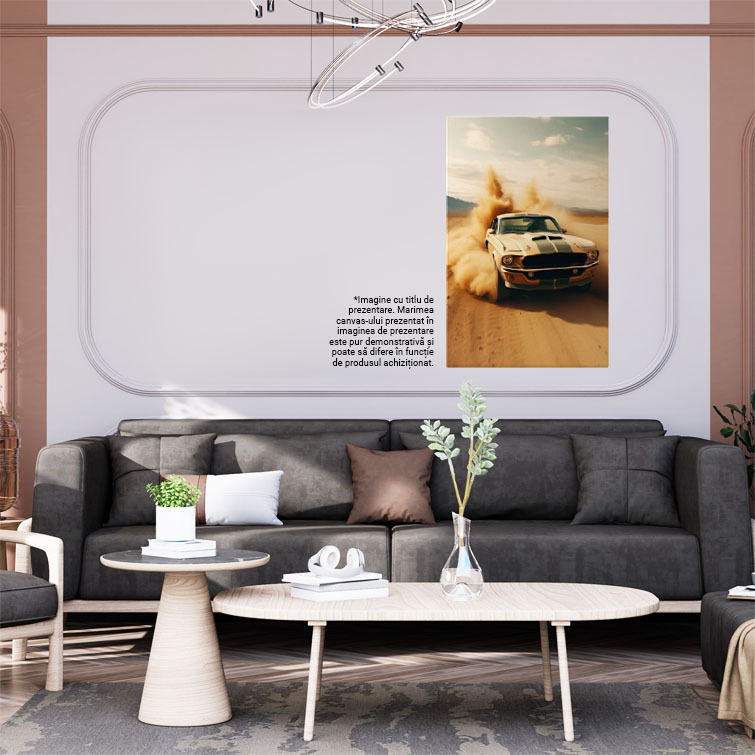 Tablou Canvas:  Masina Dodge pe teren - mult praf viteza Pictura Digitala 40x25CM [2]