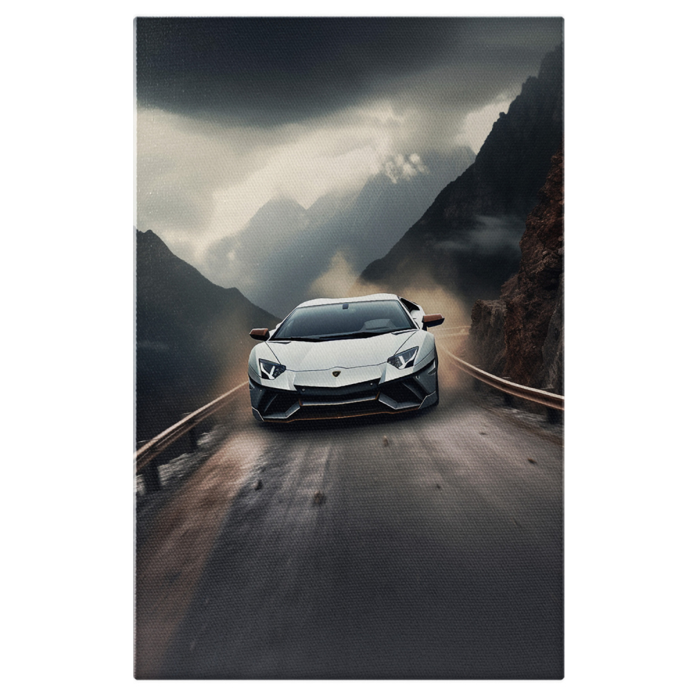 Lamborghini în Muntii de Lux - Pictură Digitală, Marime 40x25CM [1]
