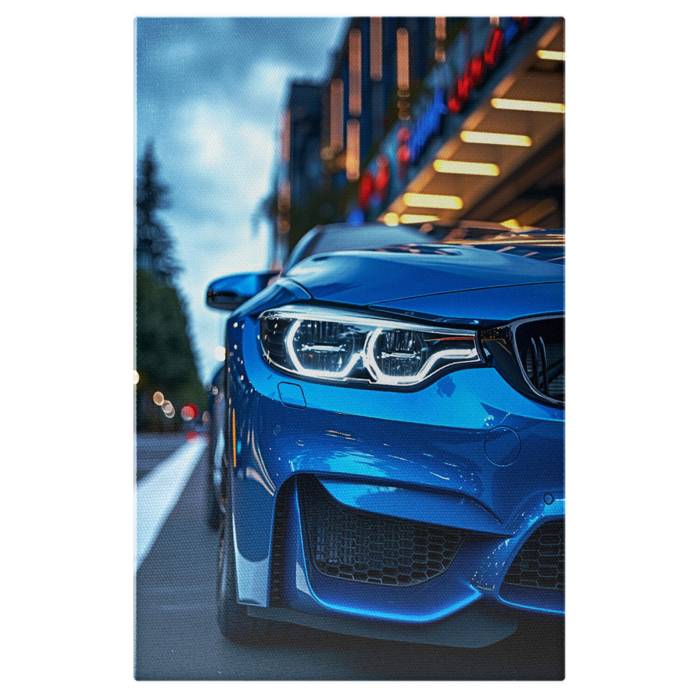 Mașină Lux Albastră cu Far Sclipitor în Fața unui Mall, Marime 40x25CM [1]