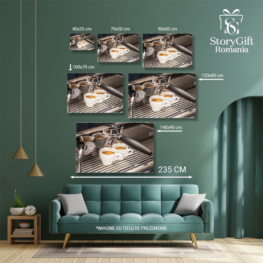 Tablou Canvas Masina profesionala de espresso Pentru cei care apreciaza gustul intens si aroma bogata a unui espresso autentic, preparat cu grija de un barista priceput. 40x25CM [5]
