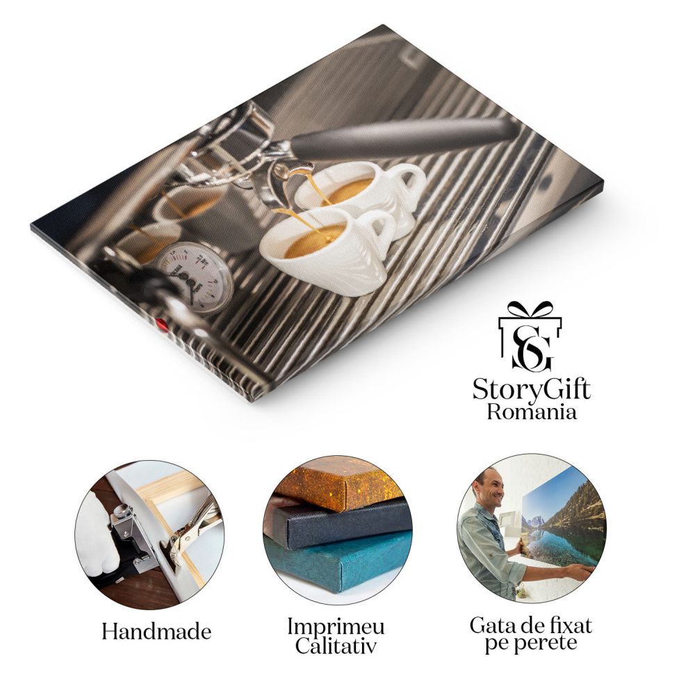 Tablou Canvas Masina profesionala de espresso Pentru cei care apreciaza gustul intens si aroma bogata a unui espresso autentic, preparat cu grija de un barista priceput. 40x25CM [2]