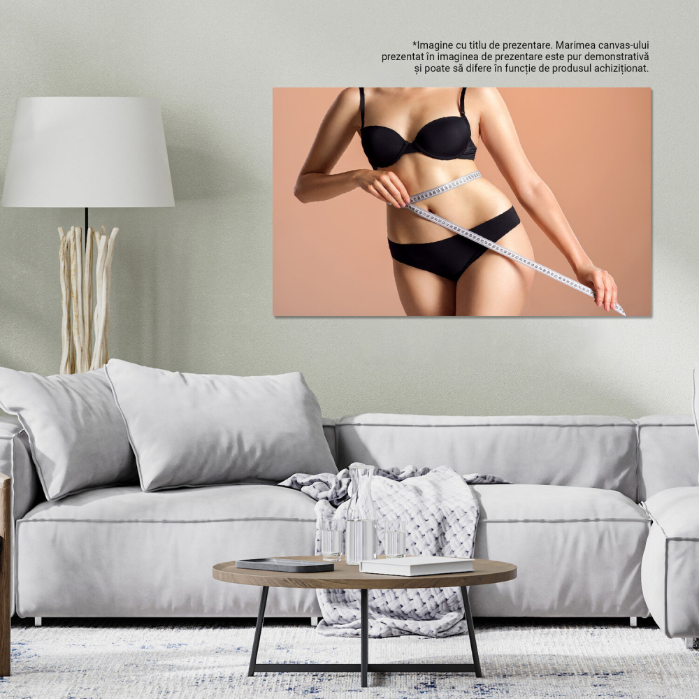 Tablou Canvas Măsurarea Sănătății: Femeia și Silueta în Armonie, Marime 40x25CM [3]