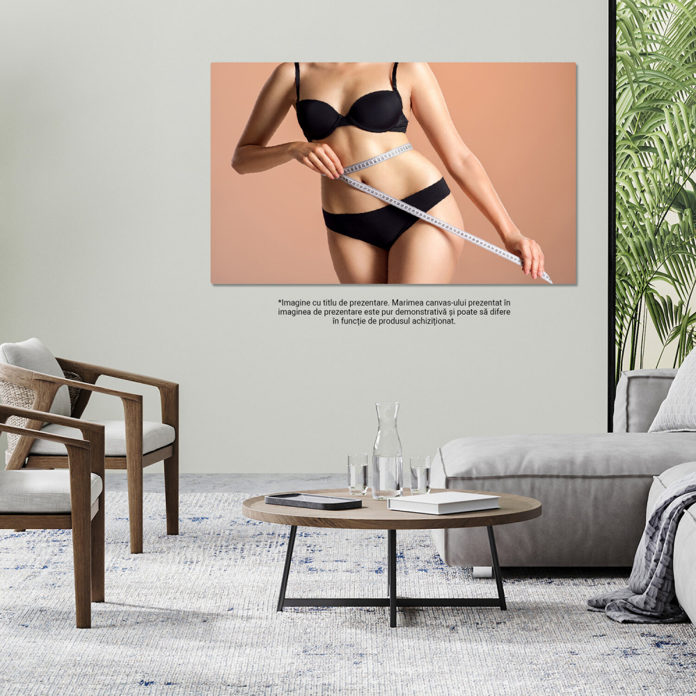 Tablou Canvas Măsurarea Sănătății: Femeia și Silueta în Armonie, Marime 40x25CM [4]