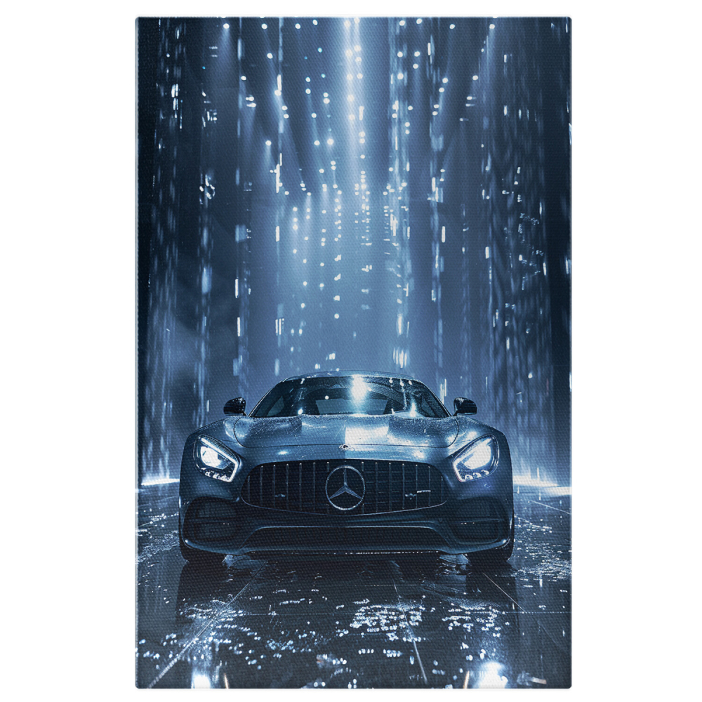 Mercedes Gri Întunecat - Mașină de Lux Sport cu Faruri Aprinse în Ambient LED, Marime 40x25CM [1]