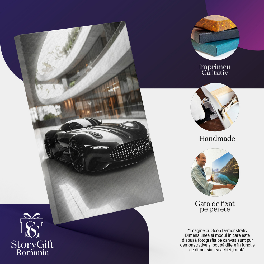 Mercedes AMG Vision Gran Turismo în Mijlocul Clădirii - Pictură Digitală, Marime 40x25CM [2]