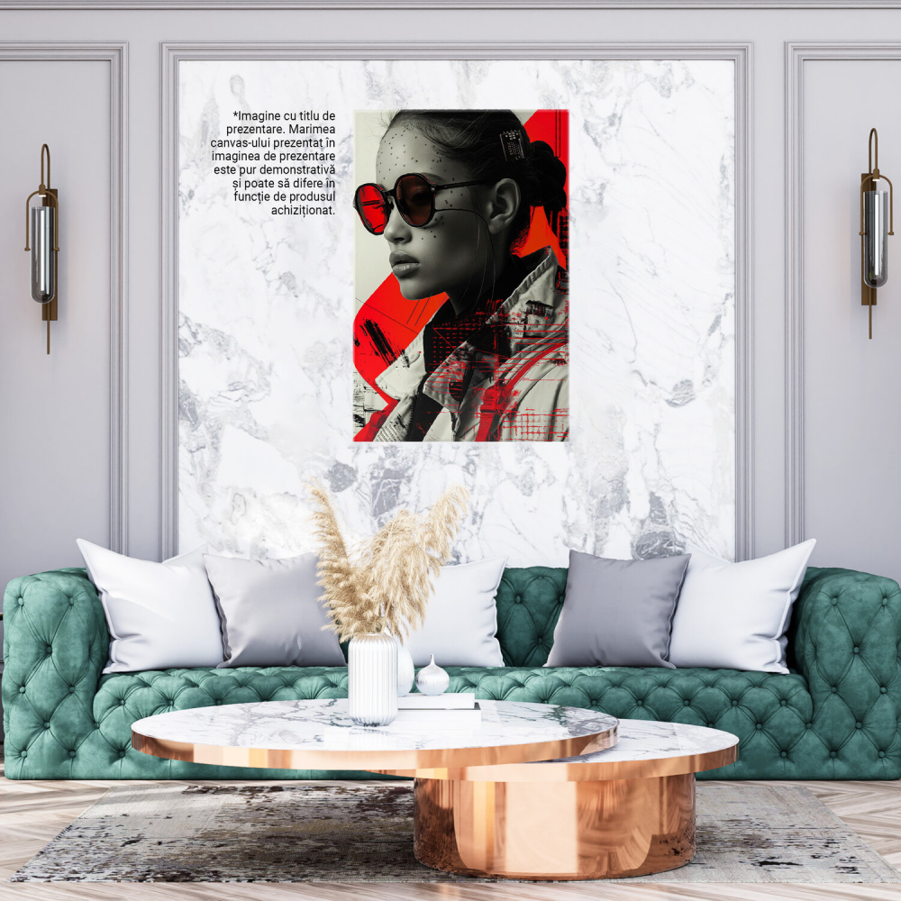 Tablou Canvas Misterious Woman cu Ochelari, Marime 40x25CM [3]