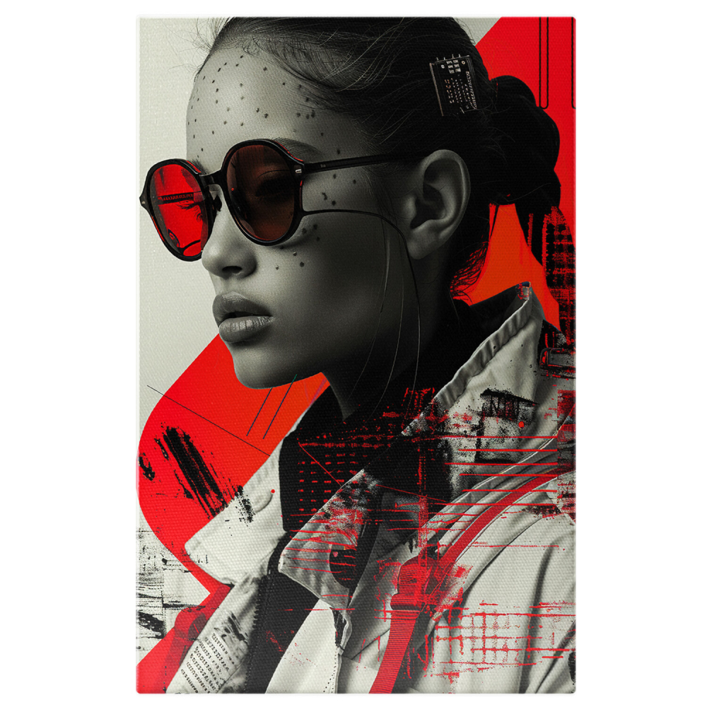 Tablou Canvas Misterious Woman cu Ochelari, Marime 40x25CM [1]