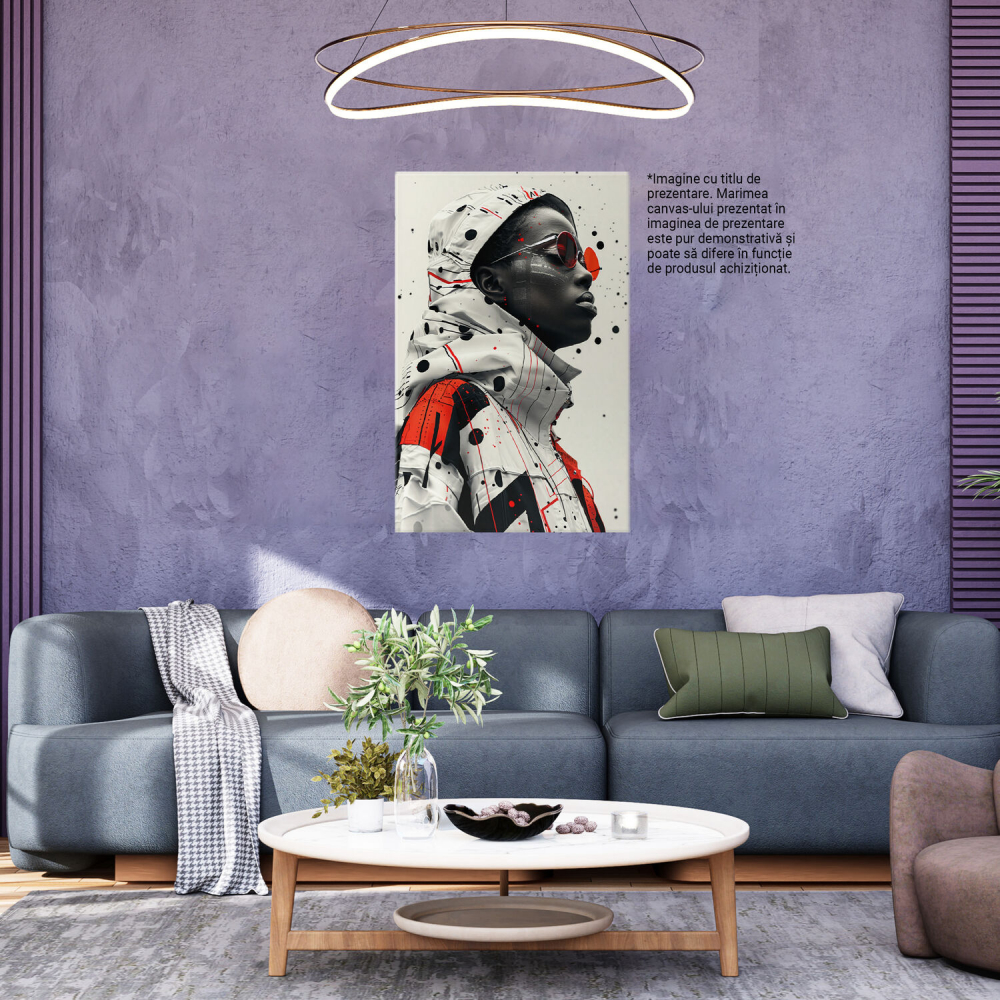 Tablou Canvas Misterul Privirii Ascunse în Umbra Ochelarilor de Soare, Marime 40x25CM [3]