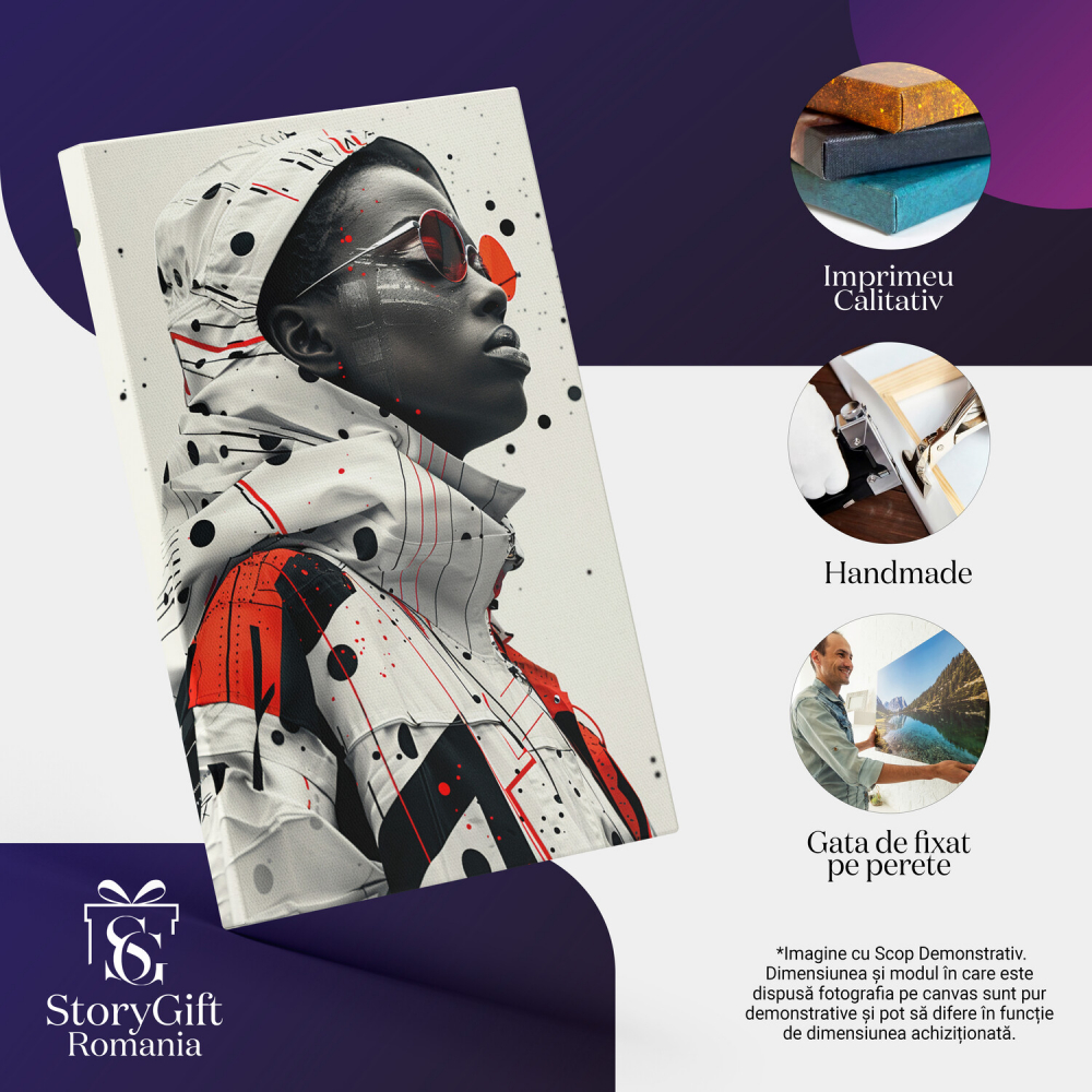 Tablou Canvas Misterul Privirii Ascunse în Umbra Ochelarilor de Soare, Marime 40x25CM [2]