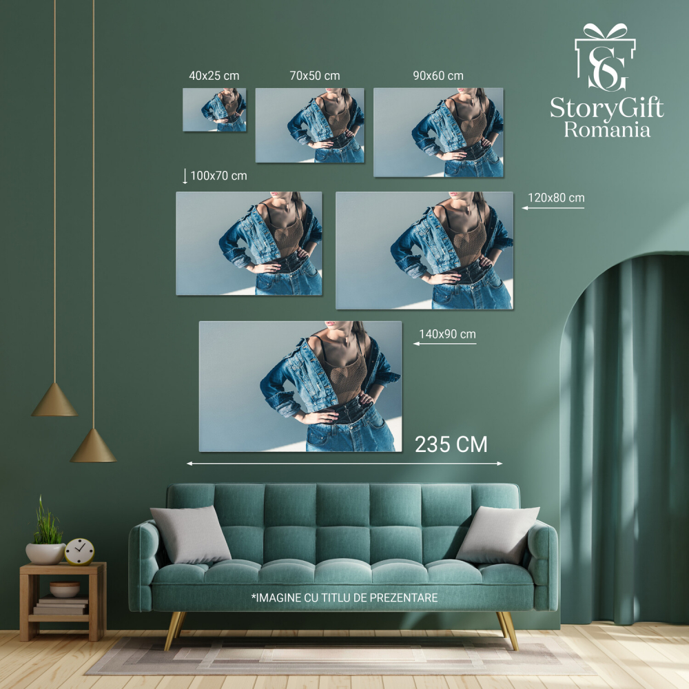 Model Fashion în Denim: Eleganță și Stil, Marime 40x25CM [3]